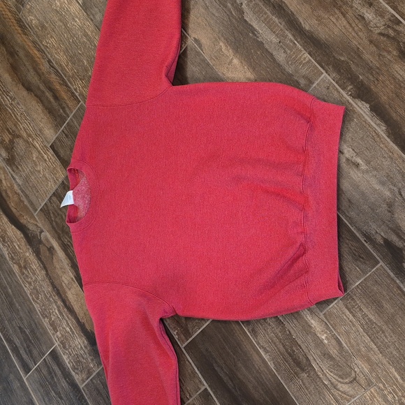 Port & Co Heather Red Fleece Crewneck Long Sleeve Sweatshirt, Women's S Men's XS - Picture 3 of 14